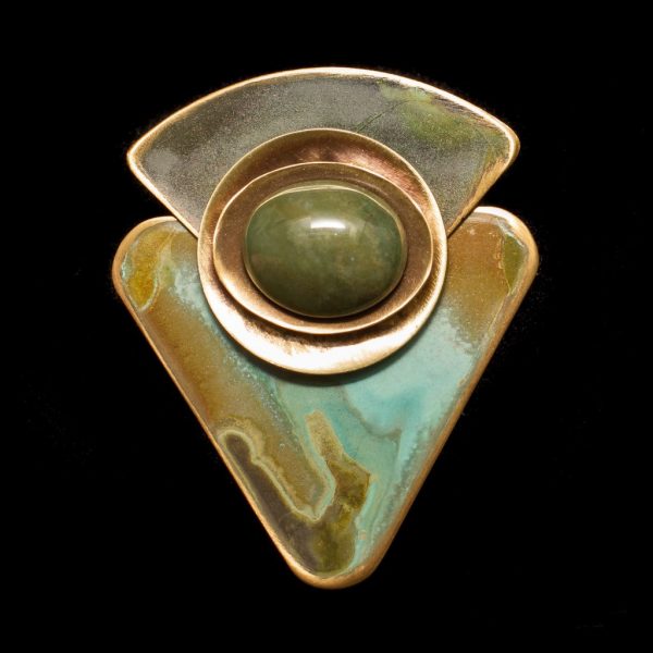 Elemental Jade/ Verdigris Brooch