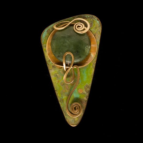 Elemental Jade/ Verdigris Brooch