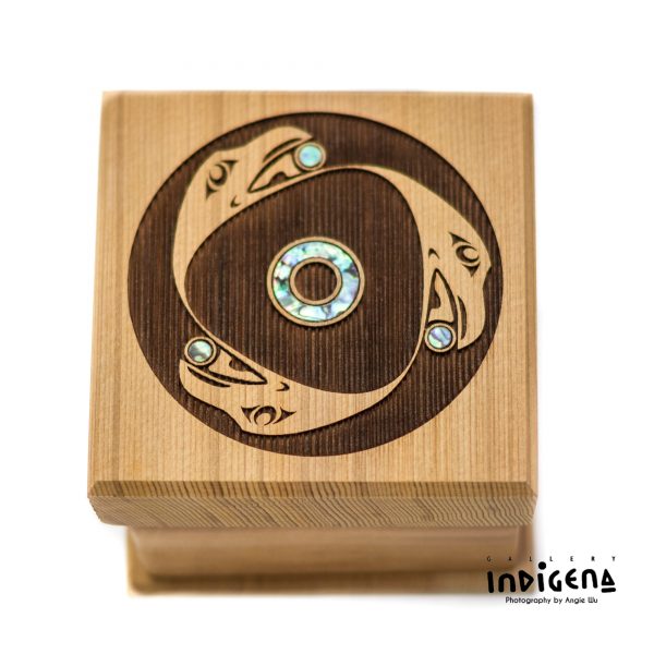 Raven Spindle Whorl Bentwood Box