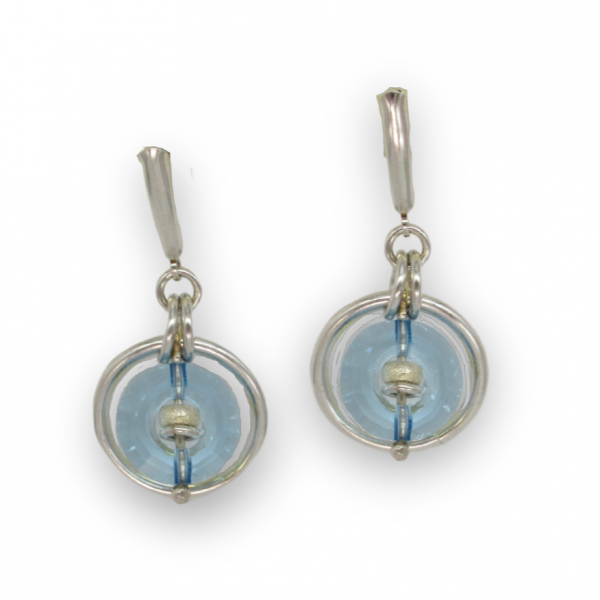 Circle Earrings in Aqua