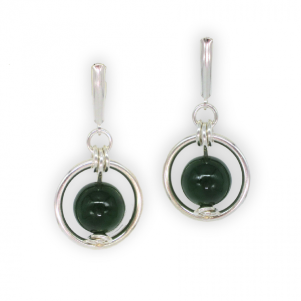 Circle Earrings in British Columbia Nephrite Jade
