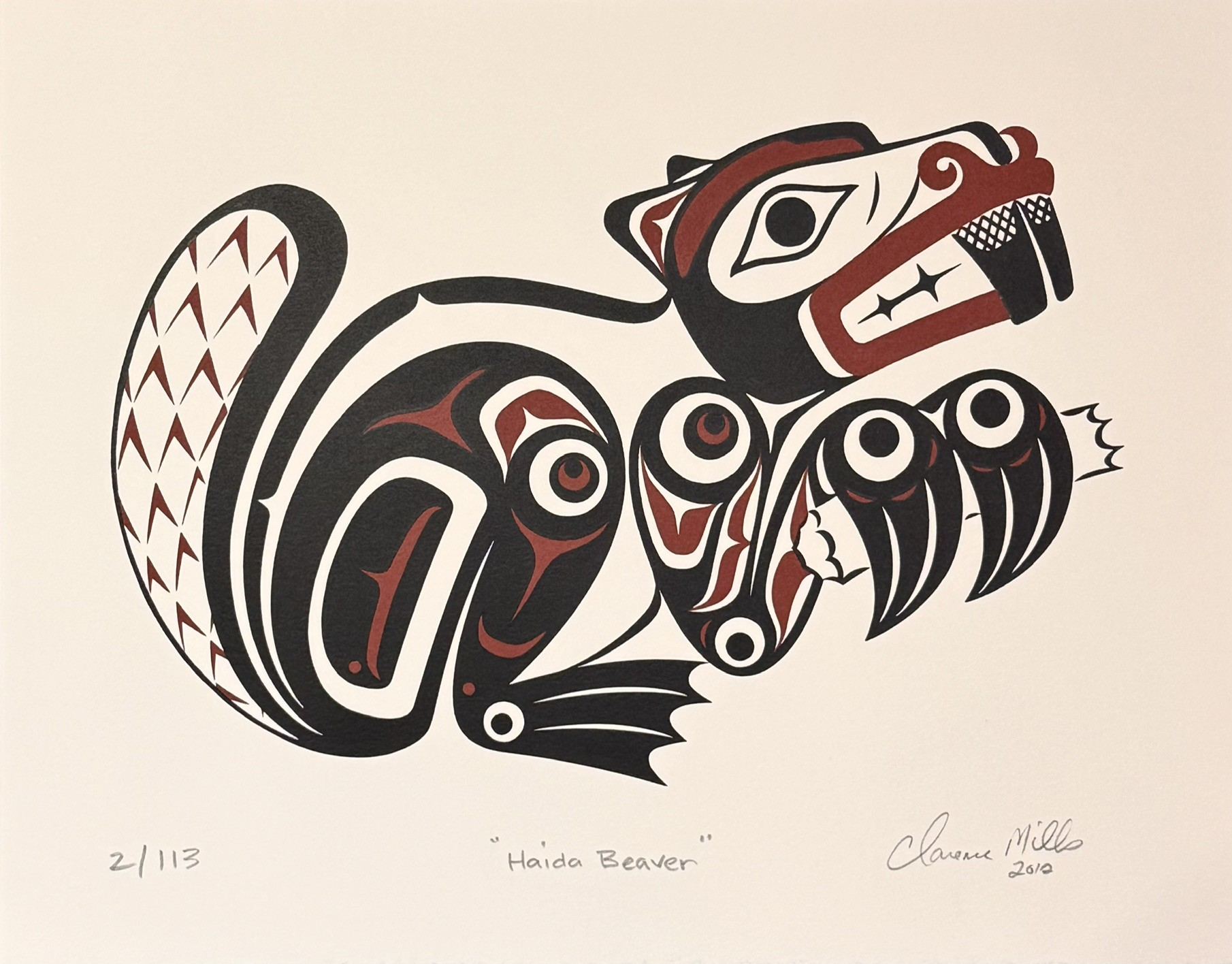 Clarence MILLS_Haida Beaver_68559-R-116_H11xW14_Facing right